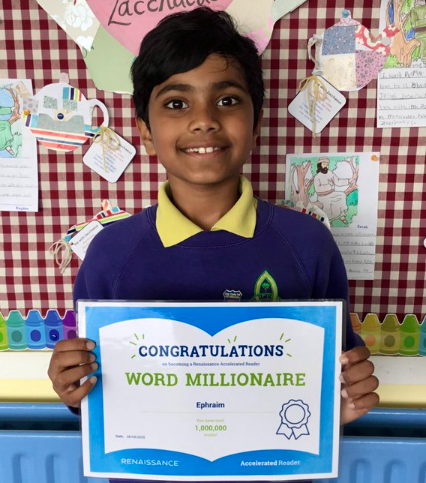 Congratulations to Ephraim in P4 who has become an AR Millionaire.👏📚📖