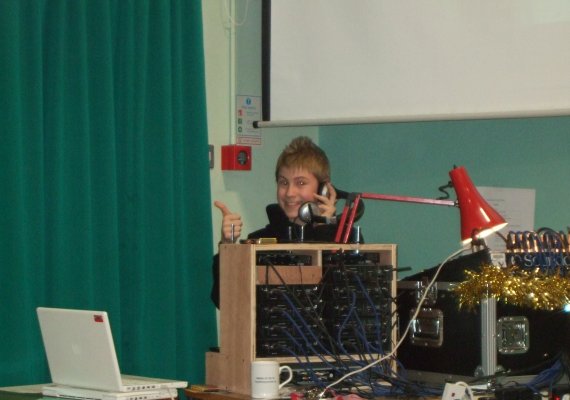 Josh controlling the sound