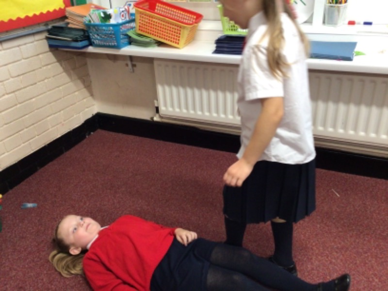 Using our feet to measure height.