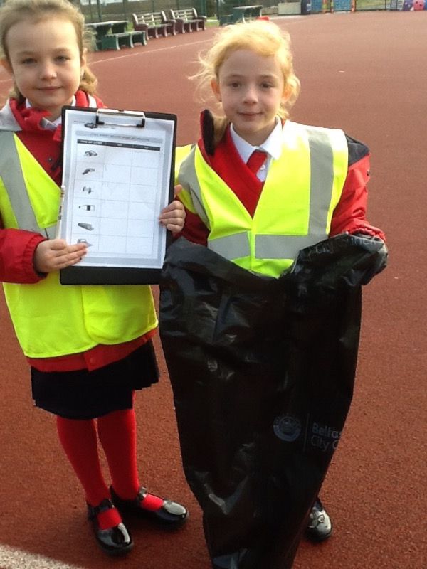 The support team with the litter survey!