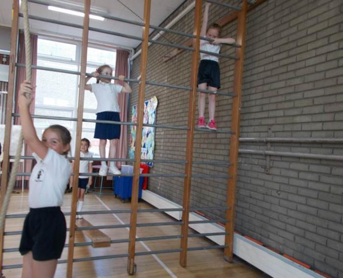 Gymnastics in our PE Hall