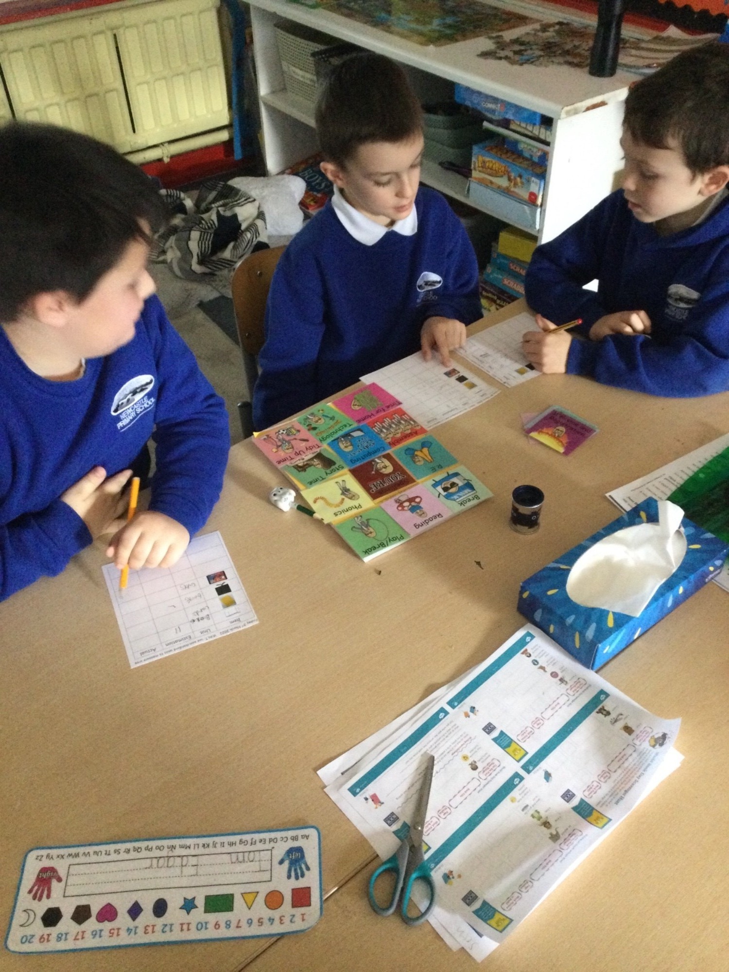 Using non-standard units to find the area of items in our classroom.