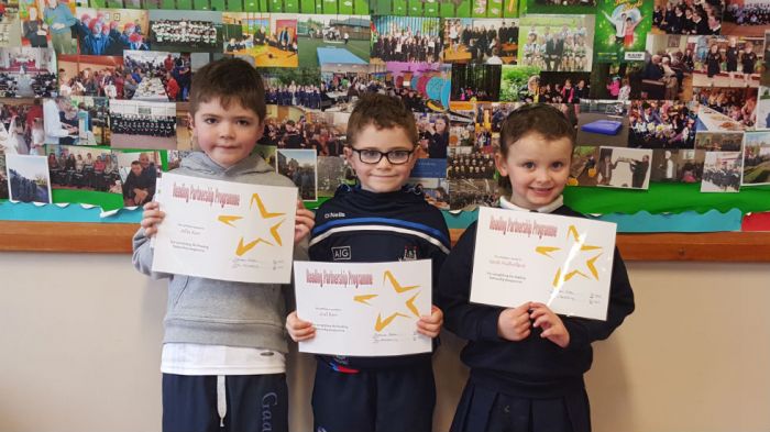 Celebrating Alfie, Joel and Sarah completing the Reading Partneship Programme