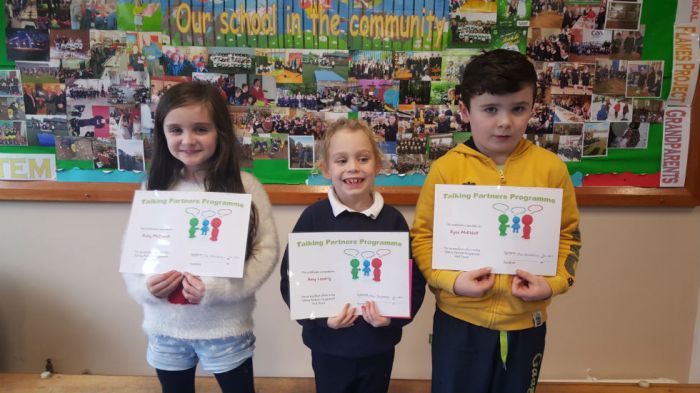 Celebrating Ruby, Amy and Ryan completing the Talking Partners Programme