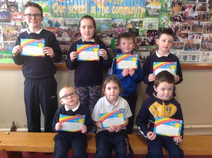 P7 Sean, P5 Aimee, P4 Shea, P3 Ronan/Fionn, P2 Ava, Reception Logan