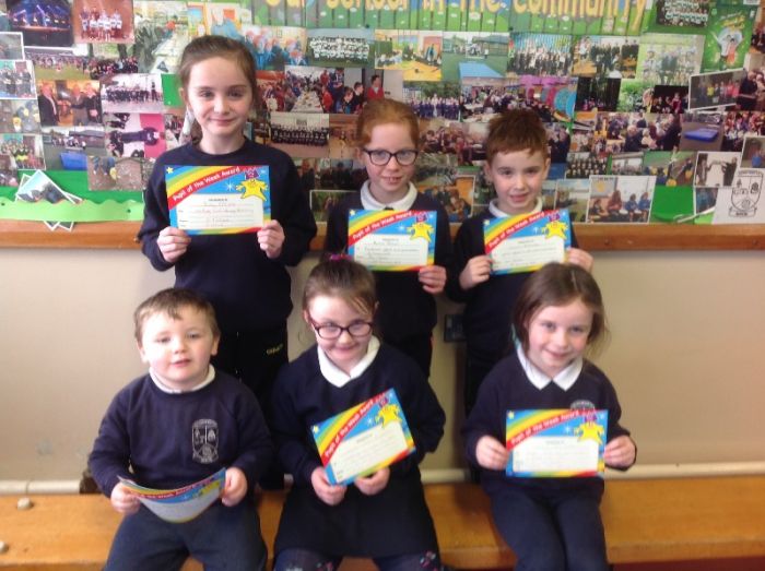 P6 Ruby, P5 Aimee, P3 Cormaic/Mary-Kate, P2 Cara-Rois, Reception Thomas