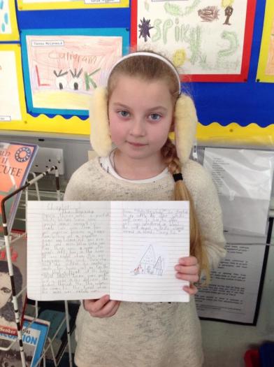 Aura dressed up as a character from a story she has written herself!