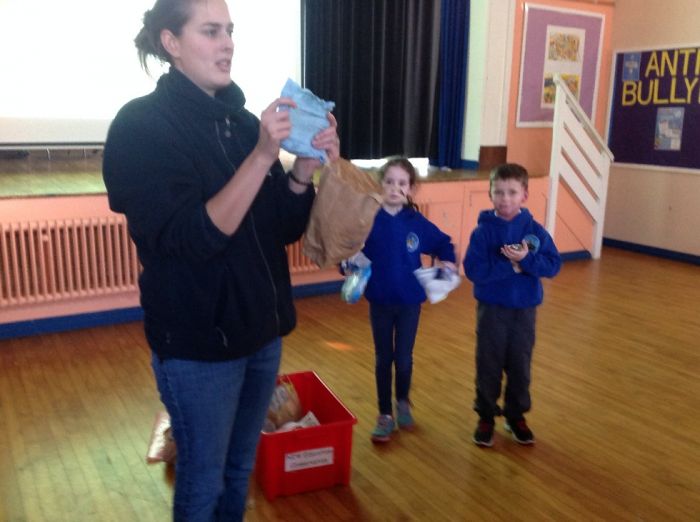 Anna showed us how strong baby wipes are and how this means that it takes them a long time to disintegrate.