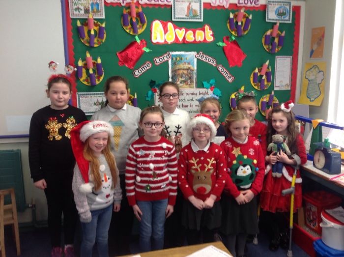 All the girls looking very festive