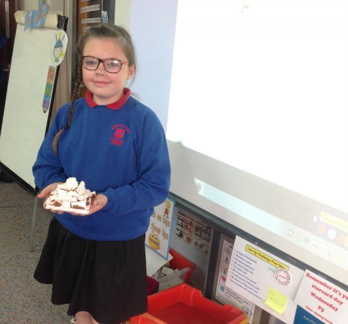 Ashlyn made her pyramid using flumps and stuck them together with Nutella