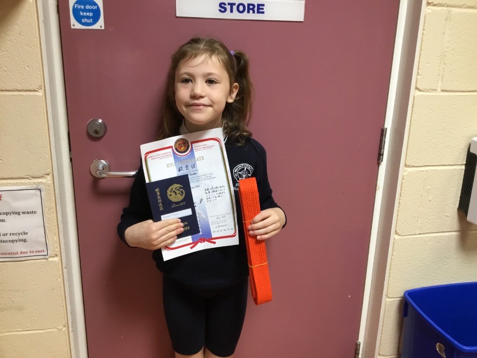 Congratulations to Niamh O'Toole who was awarded her orange belt in Jiu-Jitsu.