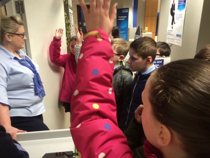 P7 pupils have lots of questions for the bank.