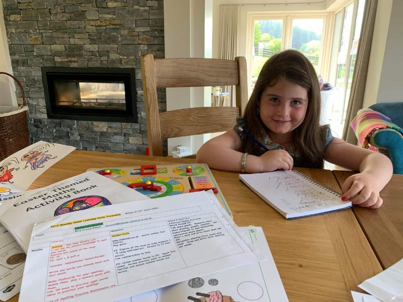 Anna working hard on her spellings! Well done!