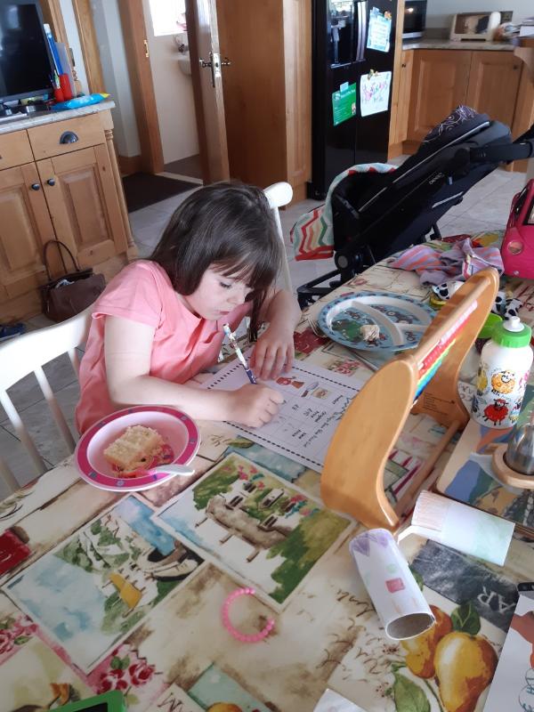 Anna H working on her literacy. Great work!