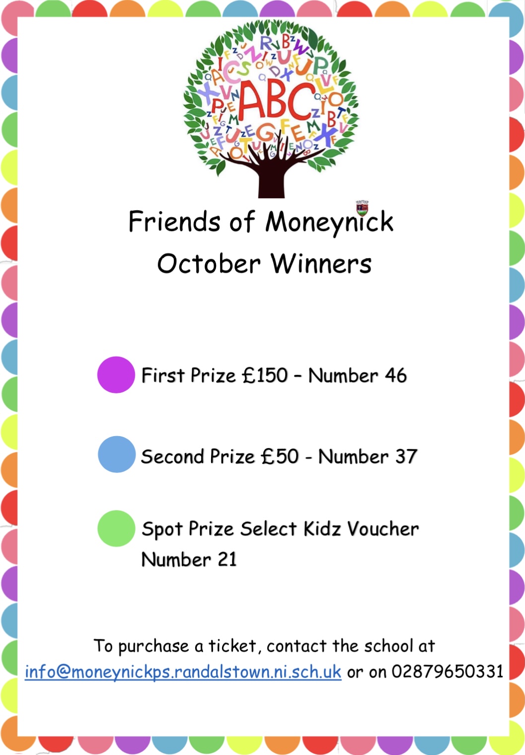 October Monthly Draw Winners