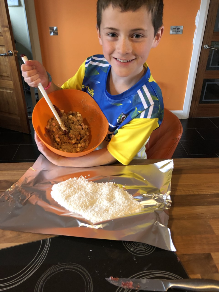 You are almost ready to roll the mixture.