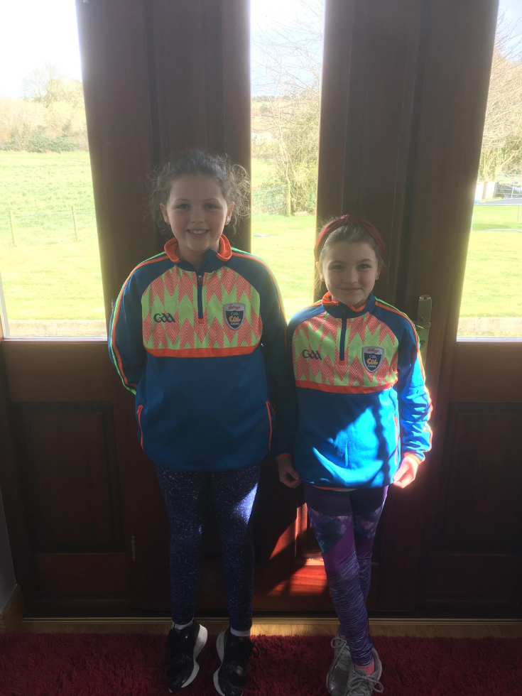The girls wearing blue in support of Austim.