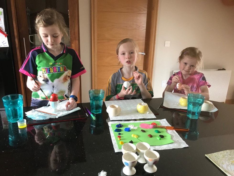 Art class at home! Remember to help tidy up.