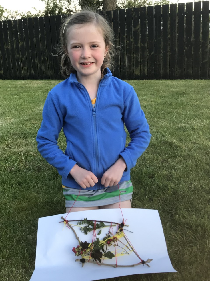 Weaving with natural materials. Great fun!