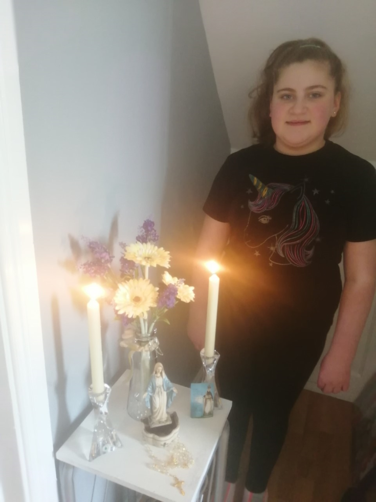 We just love your beautiful May altar! Our Lady of Knock pray for us.