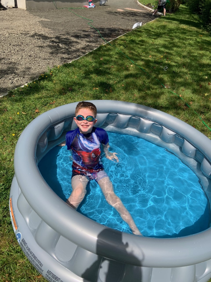 Relaxing in the pool.