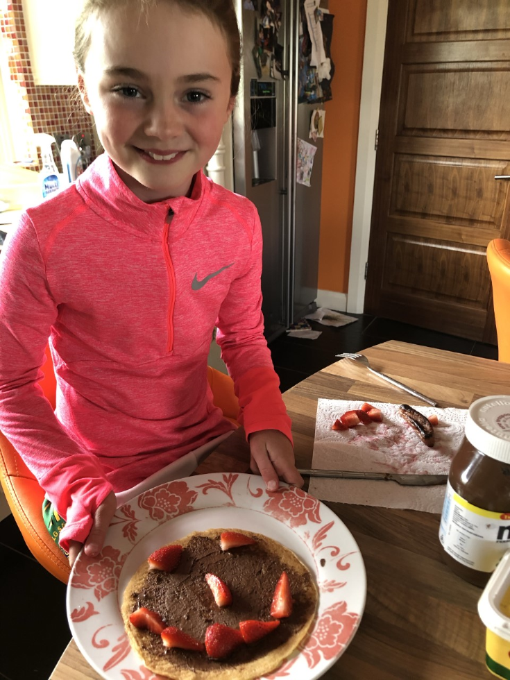 A beautiful crépe for breakfast.
