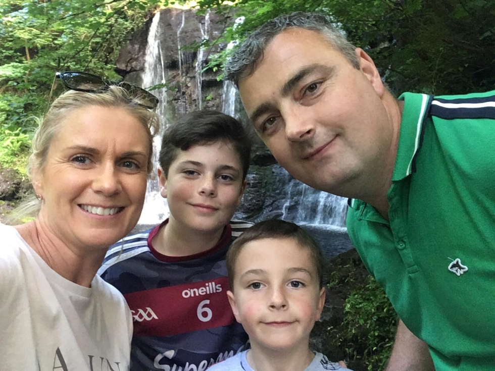 Waterfall + Family = Cool Picture.