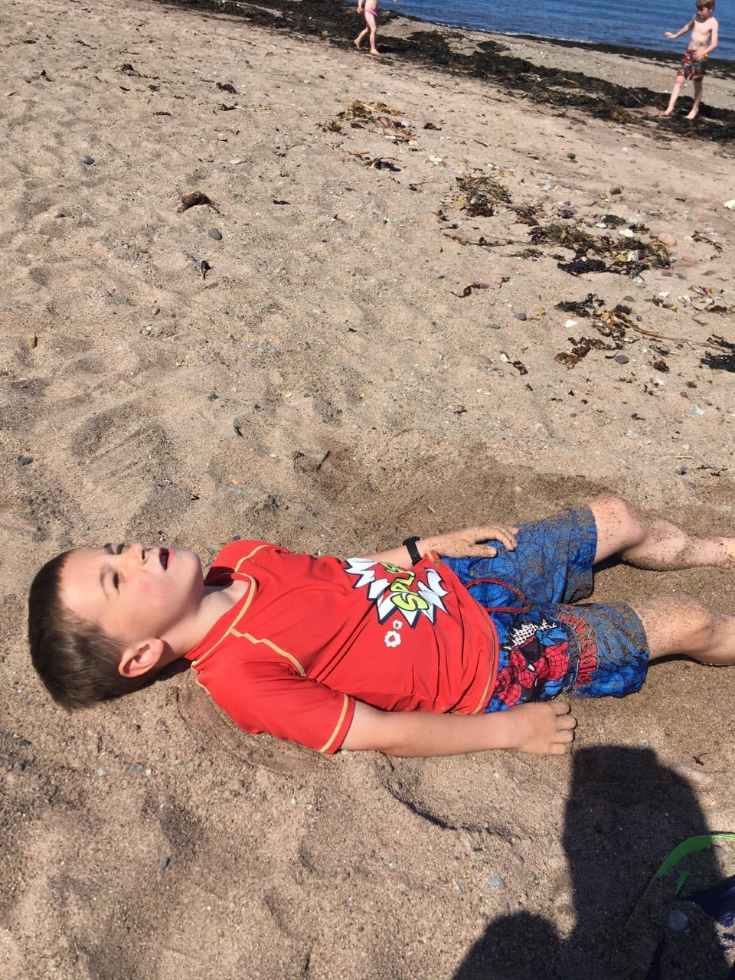 Relaxing in the sun.
