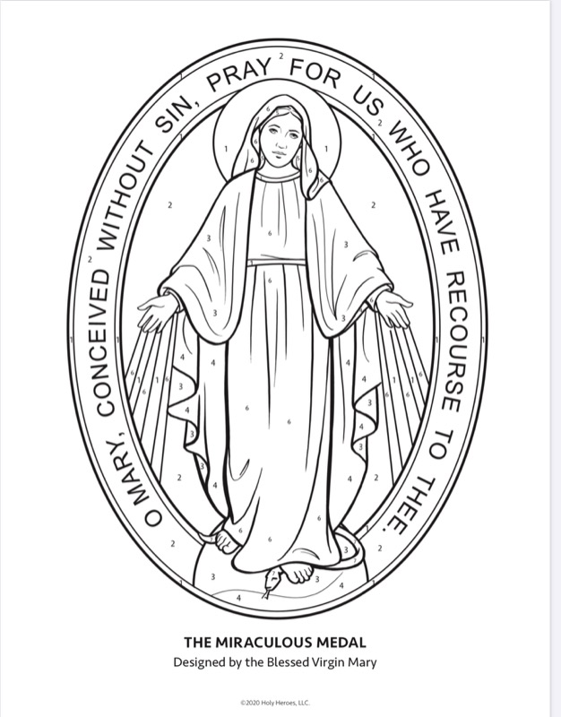 coloring pages of the miraculous medal