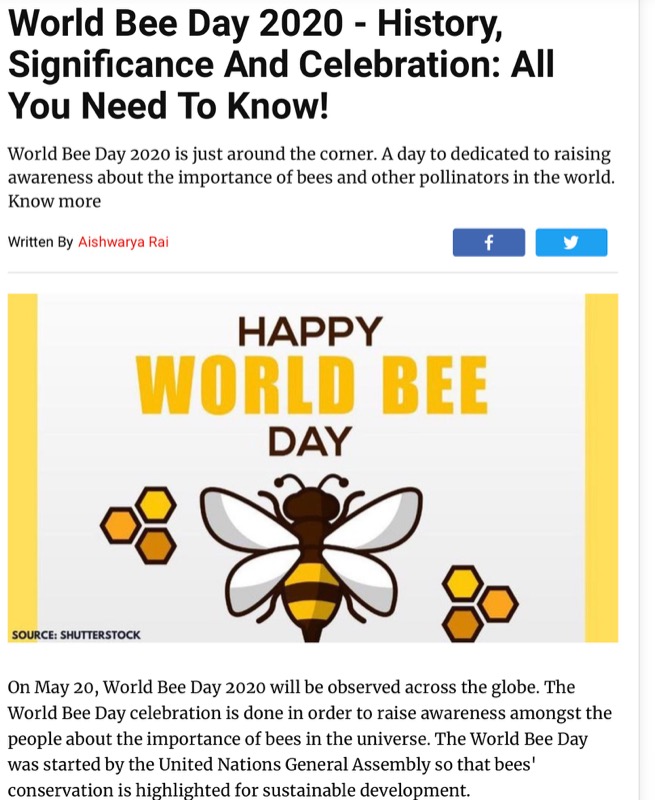 World Bee Day May