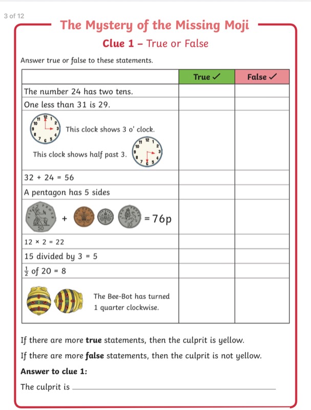 problem solving activities for ks1