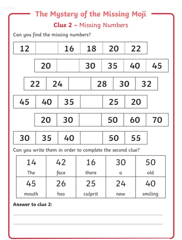 problem solving worksheet ks1