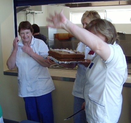 Celebrating official opening of school kitchen