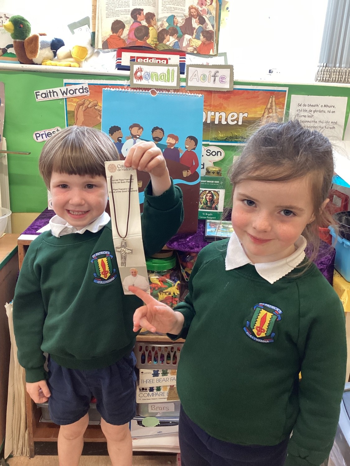 We say prayers for Pope Frances..we look at his Good Shepherd Cross.