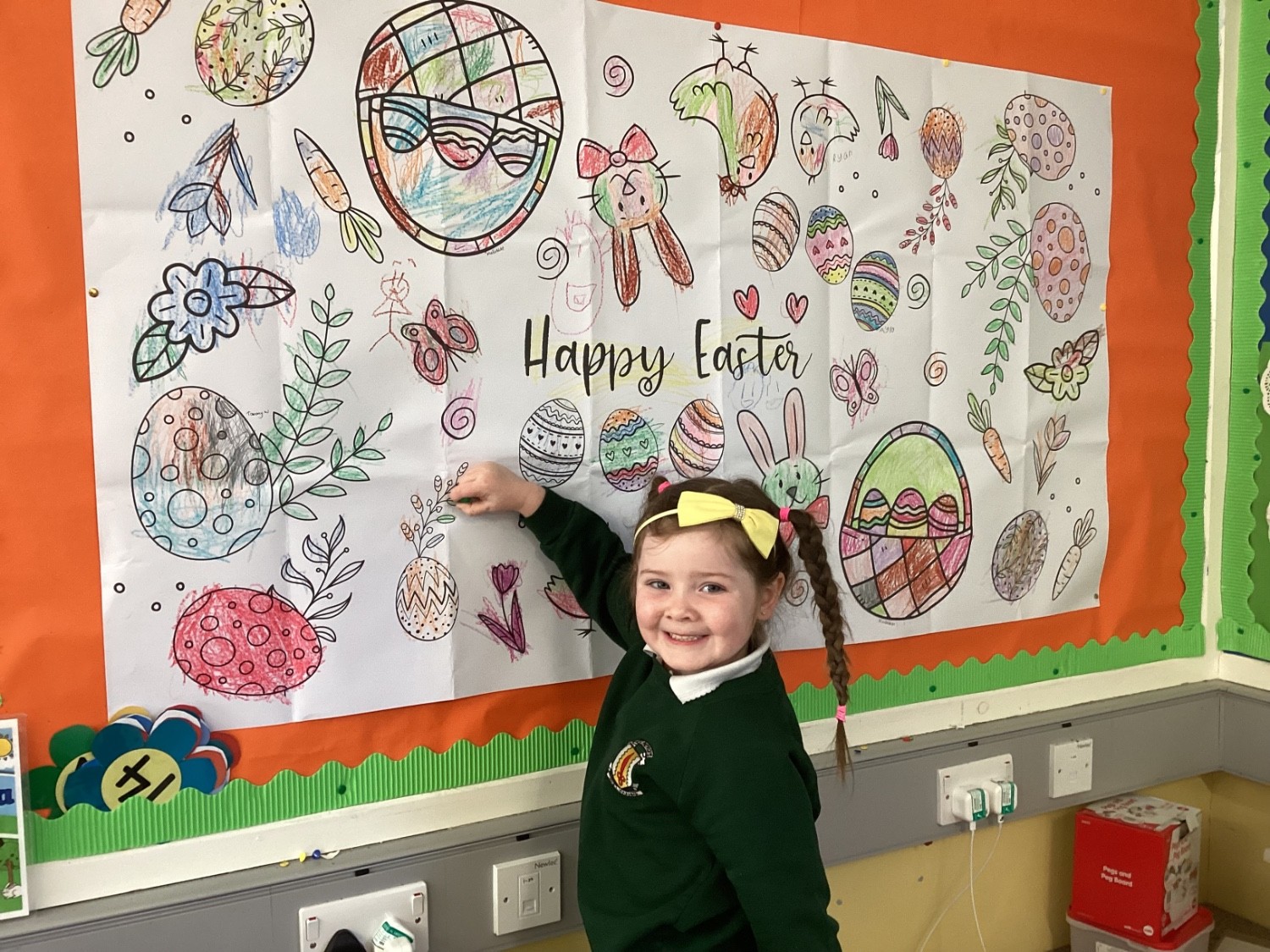 We all coloured in an Easter picture.
