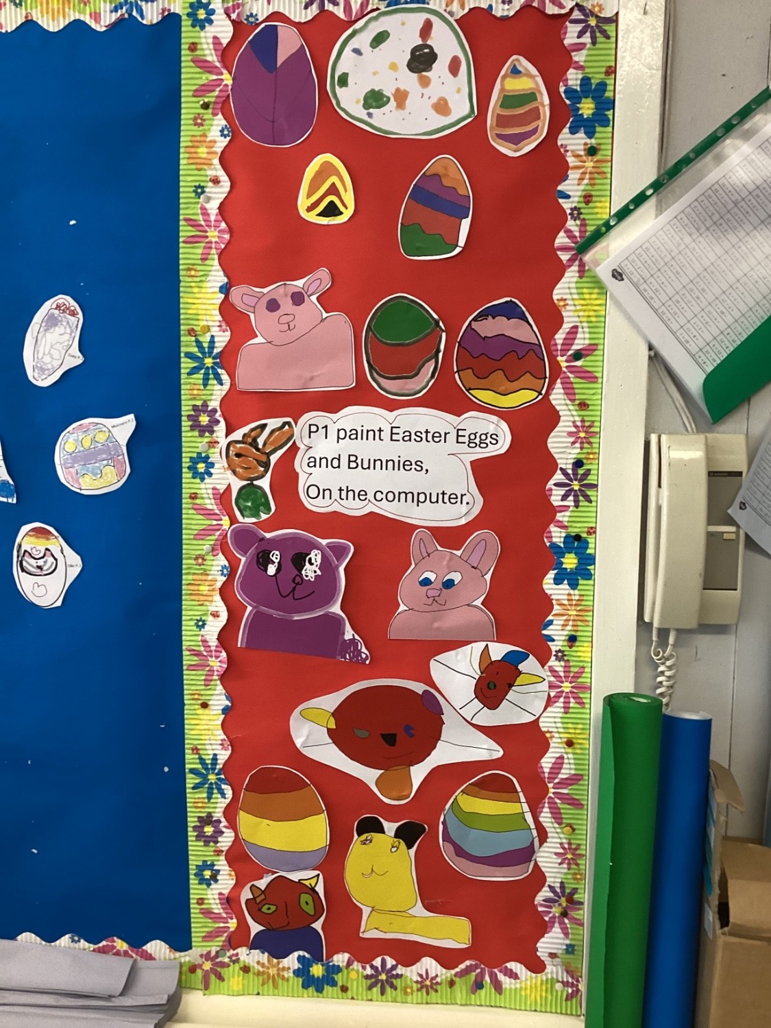 We used the computers to draw/ paint Spring animals.