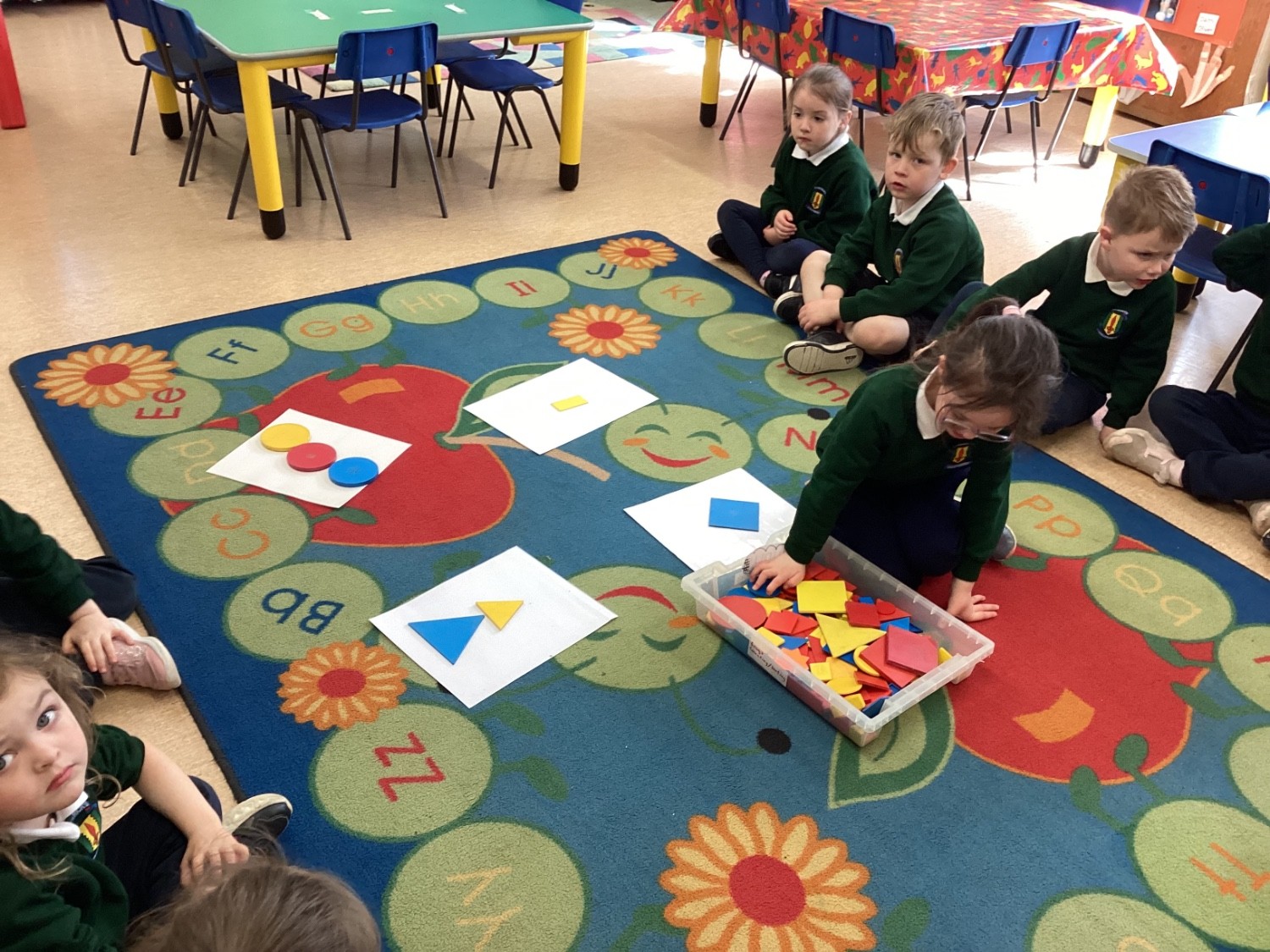 I sort the shapes.