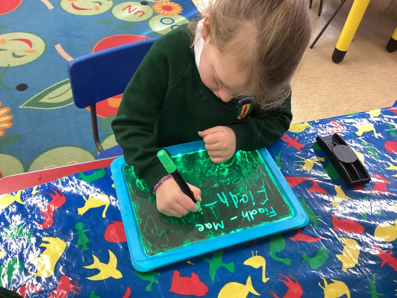 I learn how to write my name.