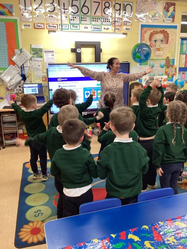 We learn a song and a dance in class.