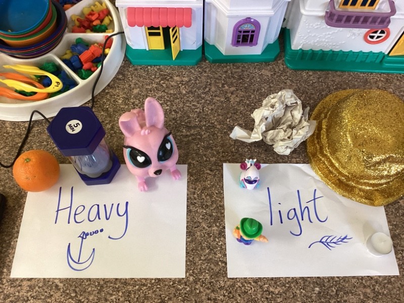We collected things to weigh.