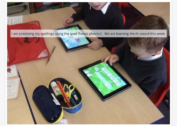 Learning our phonics and spelling using the iPads.