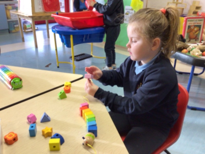 Developing independent motivation for table top tasks with inviting resources.