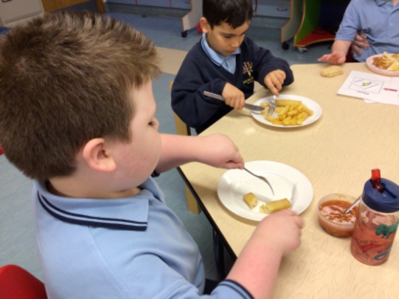 We are working on our personal development skills at dinner time.