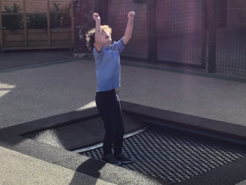 The in ground trampoline provides brilliant opprtunities for pupils to meet their sensory regulation needs.