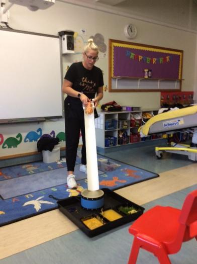 Dinosaur drum drop, we all loved this activity.