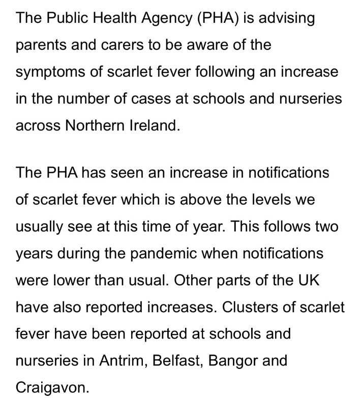 Parents and carers asked to be aware of the symptoms of scarlet fever