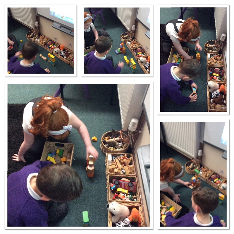 Working together to build a town of tall buildings.