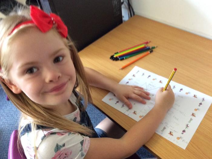 Hard at work designing our own beasts!