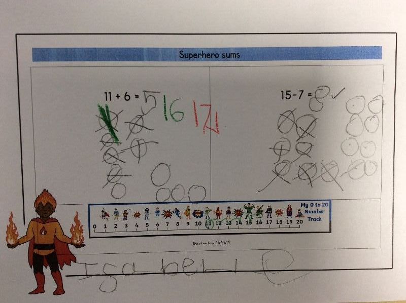 Using jottings for our busy bee challenge
