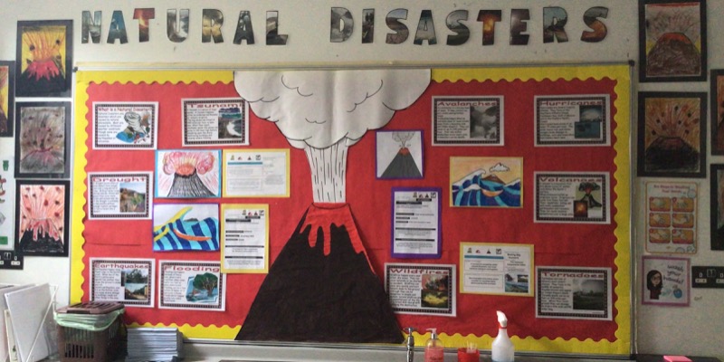 natural disasters classroom display